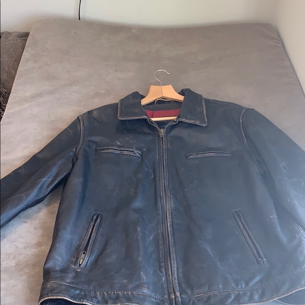 100% distressed leather jacket